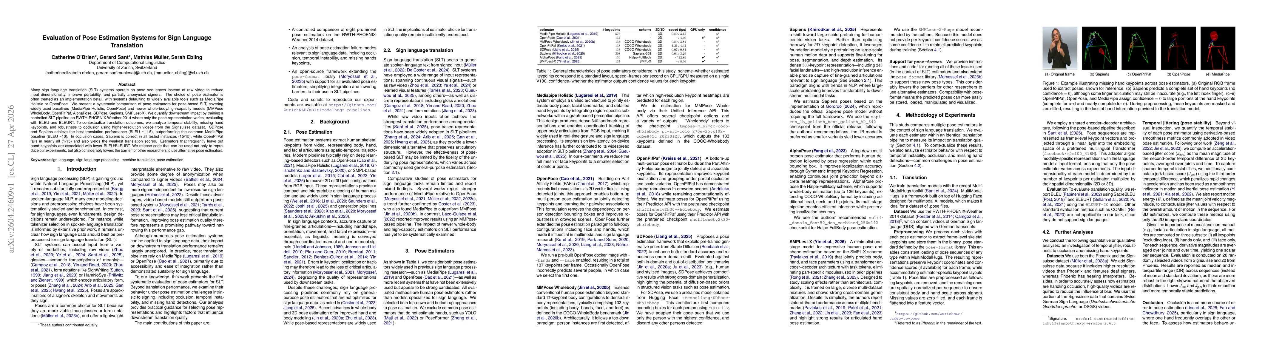 Thumbnail for Evaluation of Pose Estimation Systems for Sign Language Translation