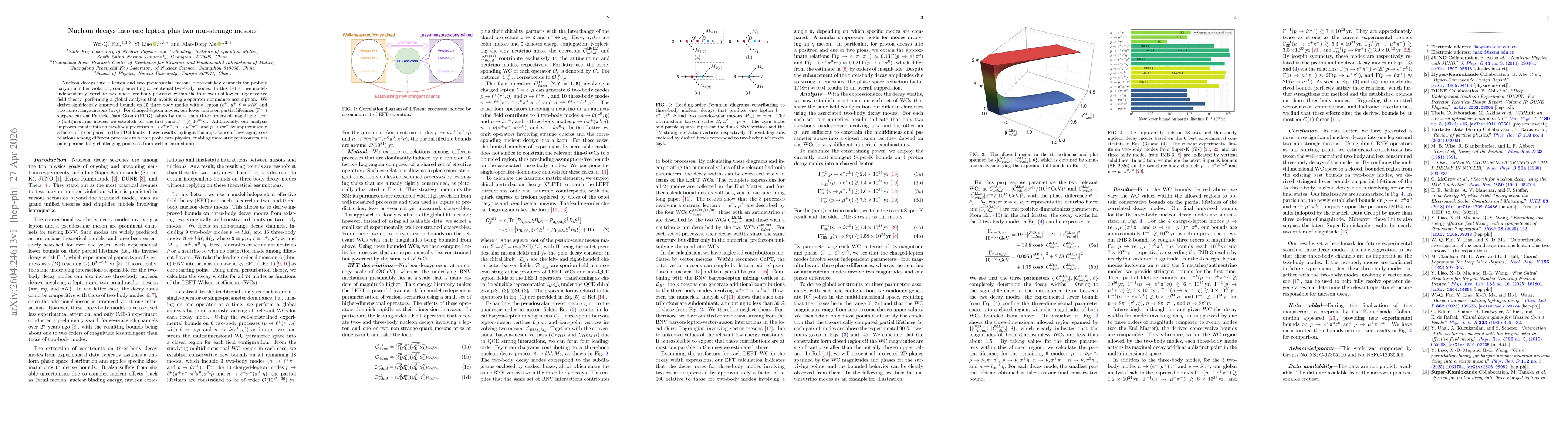 Thumbnail for Nucleon decays into one lepton plus two non-strange mesons