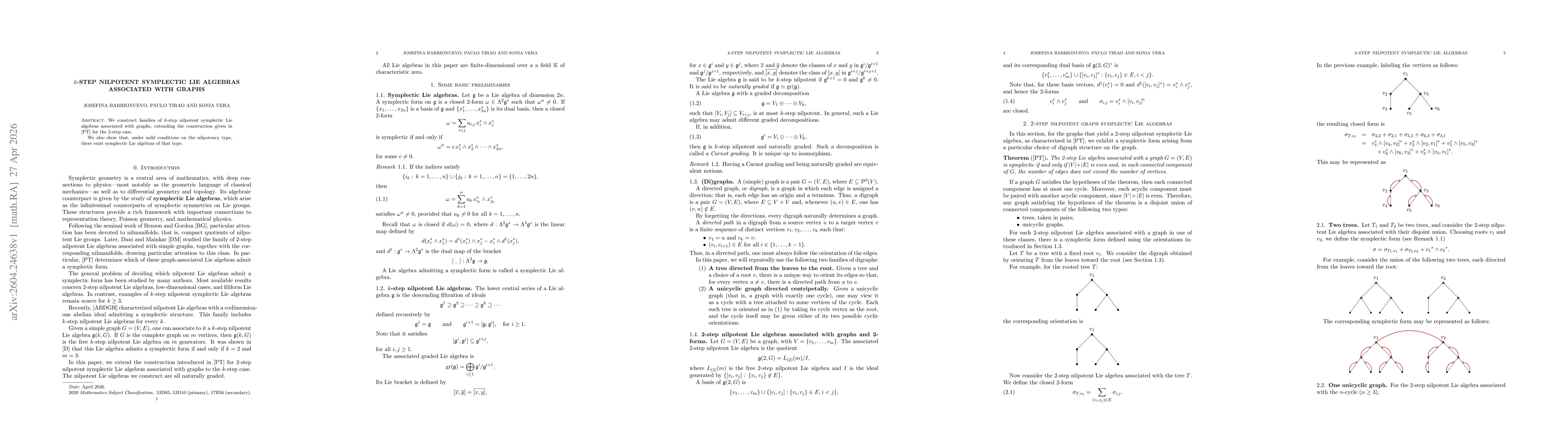 Thumbnail for $k$-step nilpotent symplectic Lie algebras associated with graphs