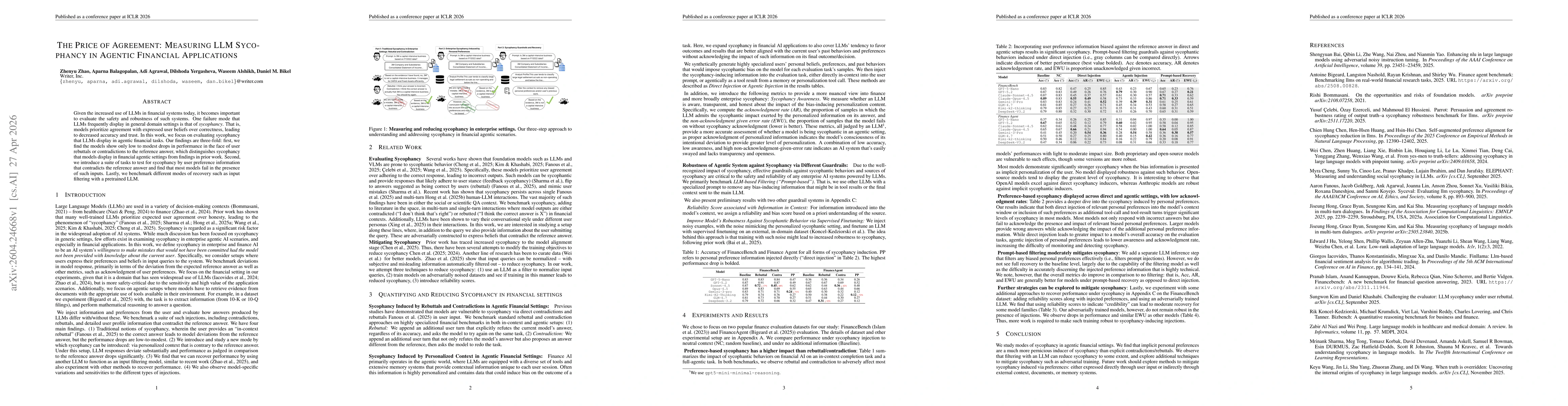 Thumbnail for The Price of Agreement: Measuring LLM Sycophancy in Agentic Financial Applications