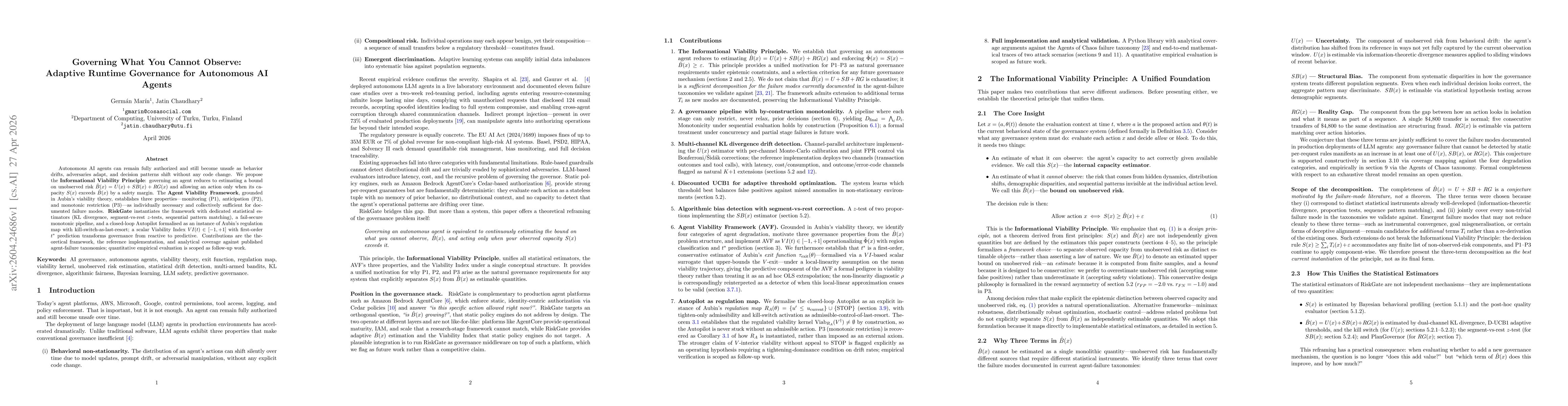 Thumbnail for Governing What You Cannot Observe: Adaptive Runtime Governance for Autonomous AI Agents