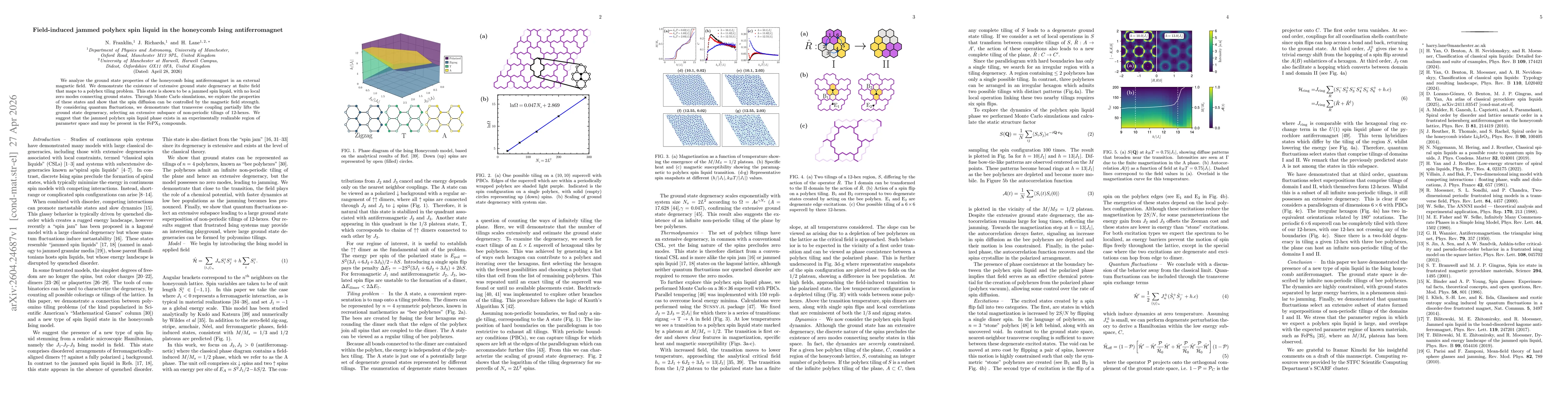 Thumbnail for Field-induced jammed polyhex spin liquid in the honeycomb Ising antiferromagnet