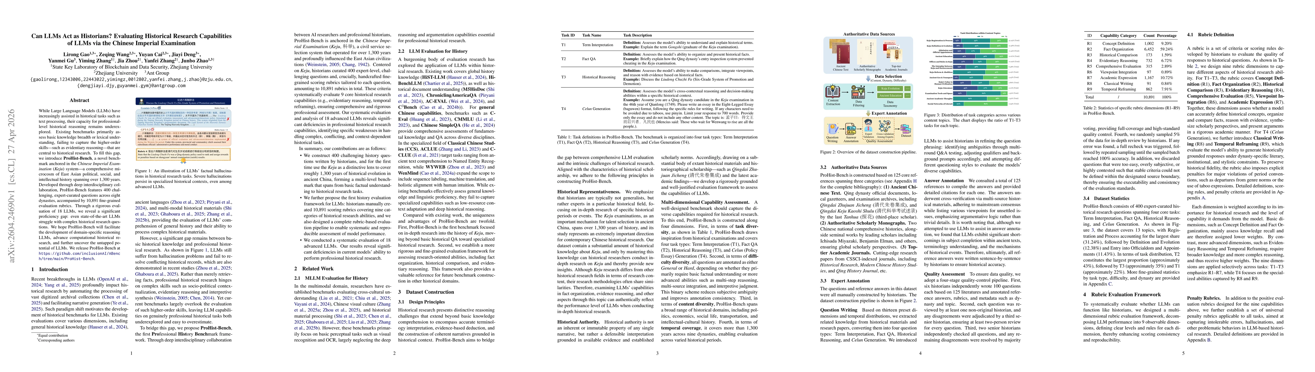 Thumbnail for Can LLMs Act as Historians? Evaluating Historical Research Capabilities of LLMs via the Chinese Imperial Examination