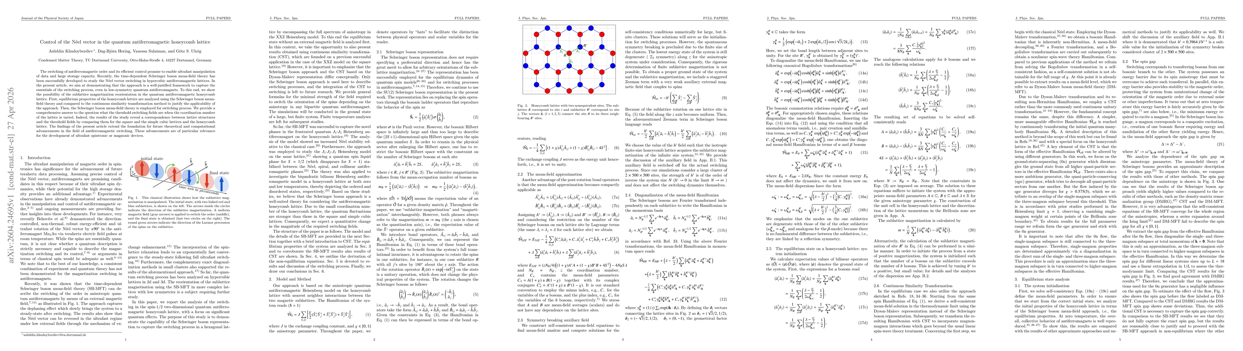 Thumbnail for Control of the Néel vector in the quantum antiferromagnetic honeycomb lattice