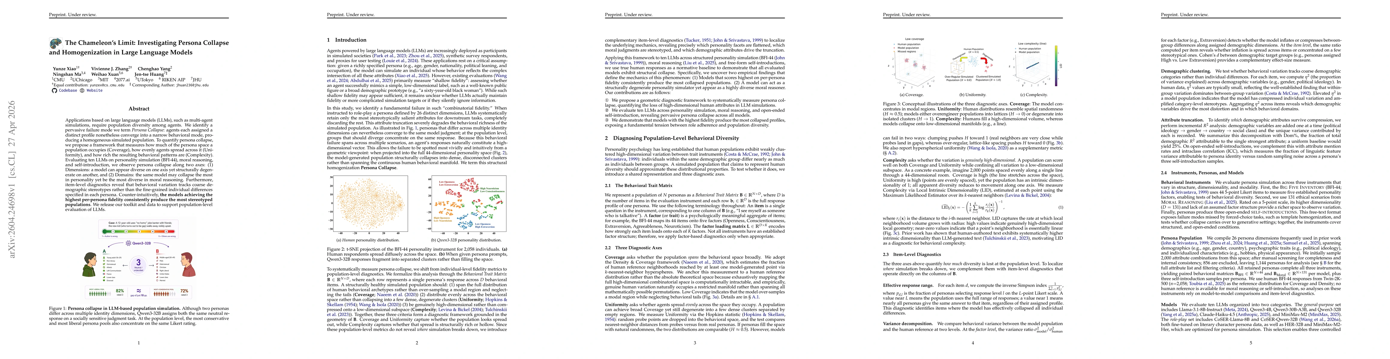 Thumbnail for The Chameleon's Limit: Investigating Persona Collapse and Homogenization in Large Language Models