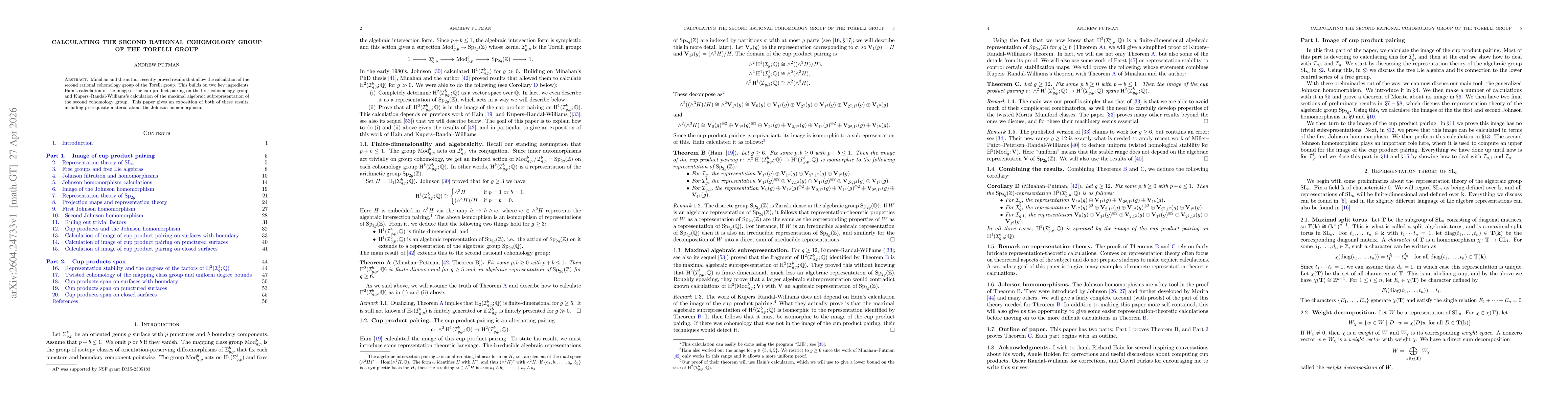 Thumbnail for Calculating the second rational cohomology group of the Torelli group