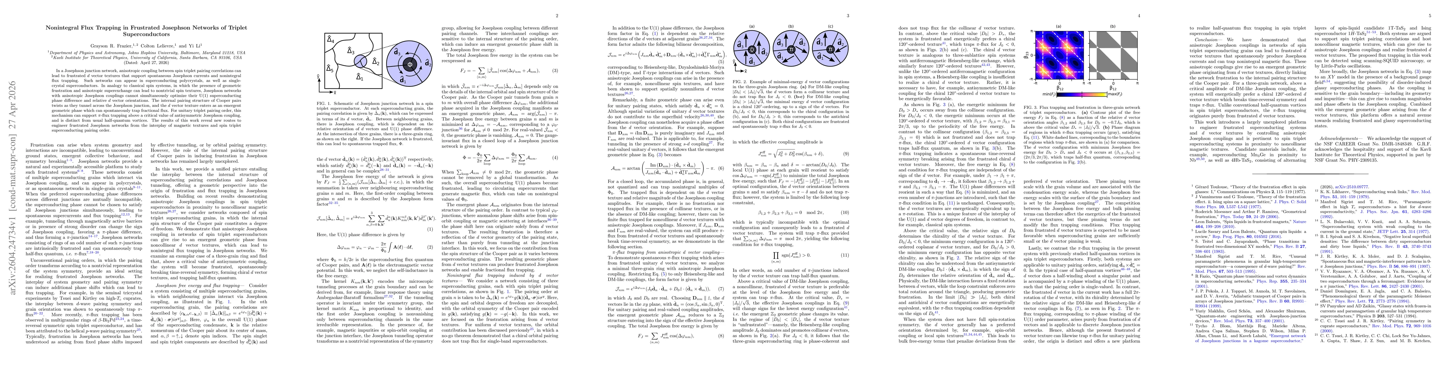 Thumbnail for Nonintegral Flux Trapping in Frustrated Josephson Networks of Triplet Superconductors