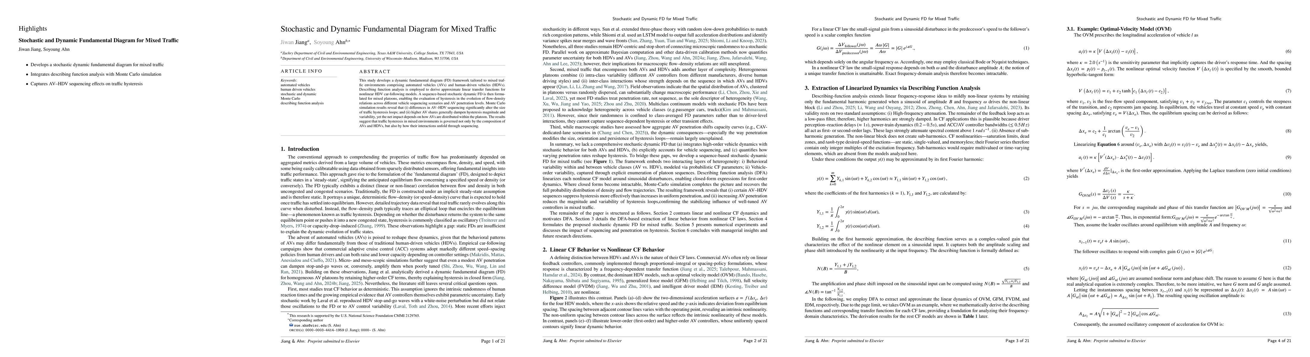 Thumbnail for Stochastic and Dynamic Fundamental Diagram for Mixed Traffic