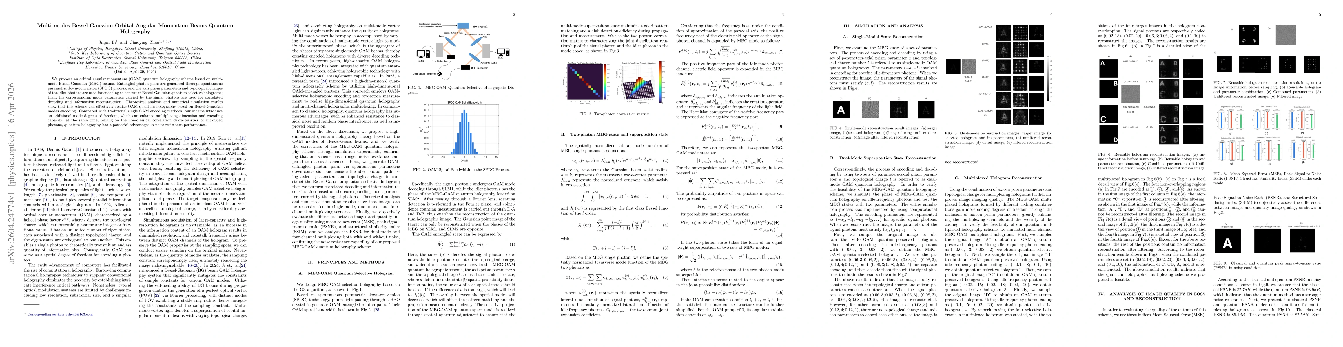 Thumbnail for Multi-modes Bessel-Gaussian-Orbital Angular Momentum Beams Quantum Holography
