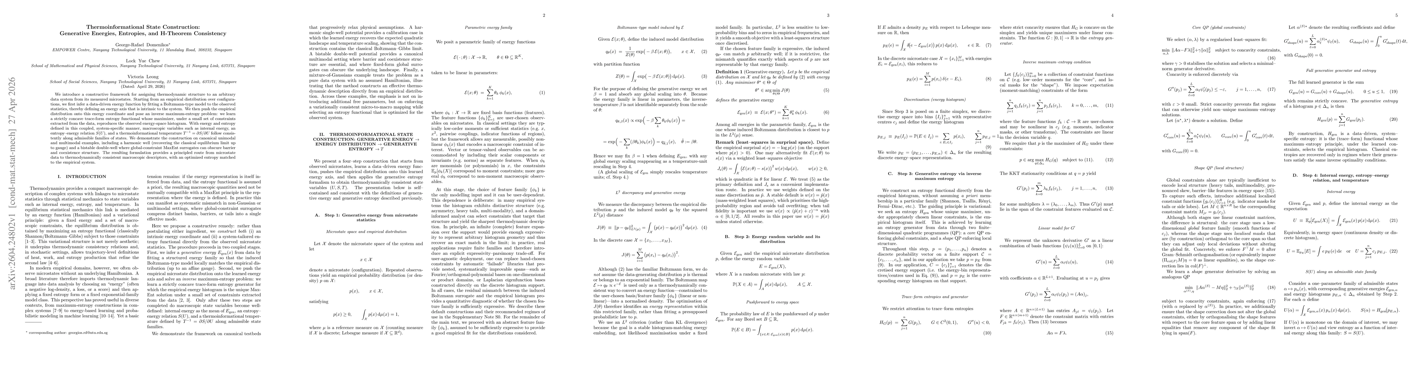 Thumbnail for Thermoinformational State Construction: Generative Energies, Entropies, and H-Theorem Consistency