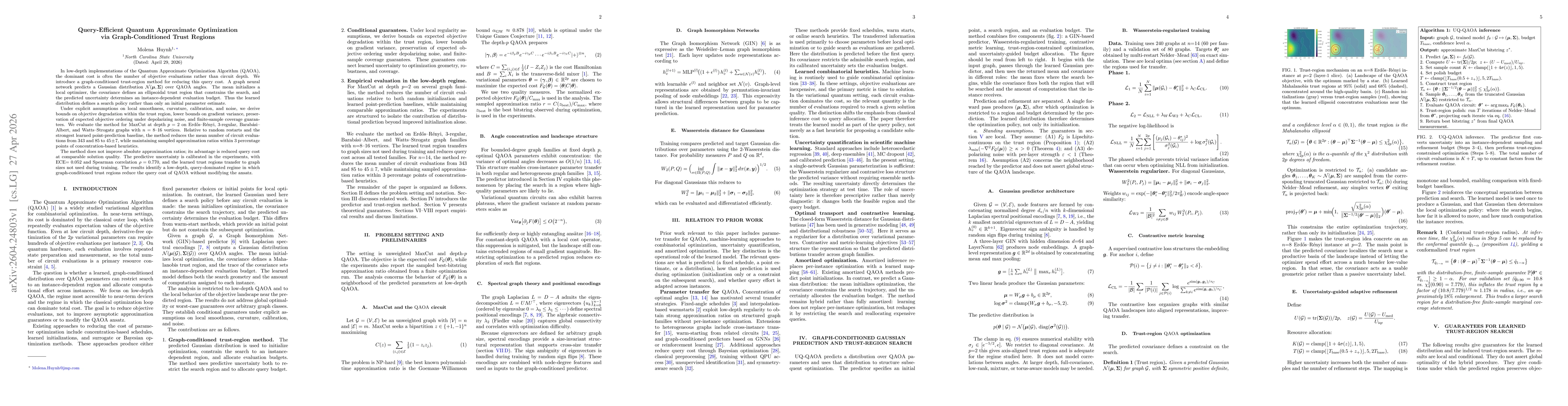 Thumbnail for Query-Efficient Quantum Approximate Optimization via Graph-Conditioned Trust Regions