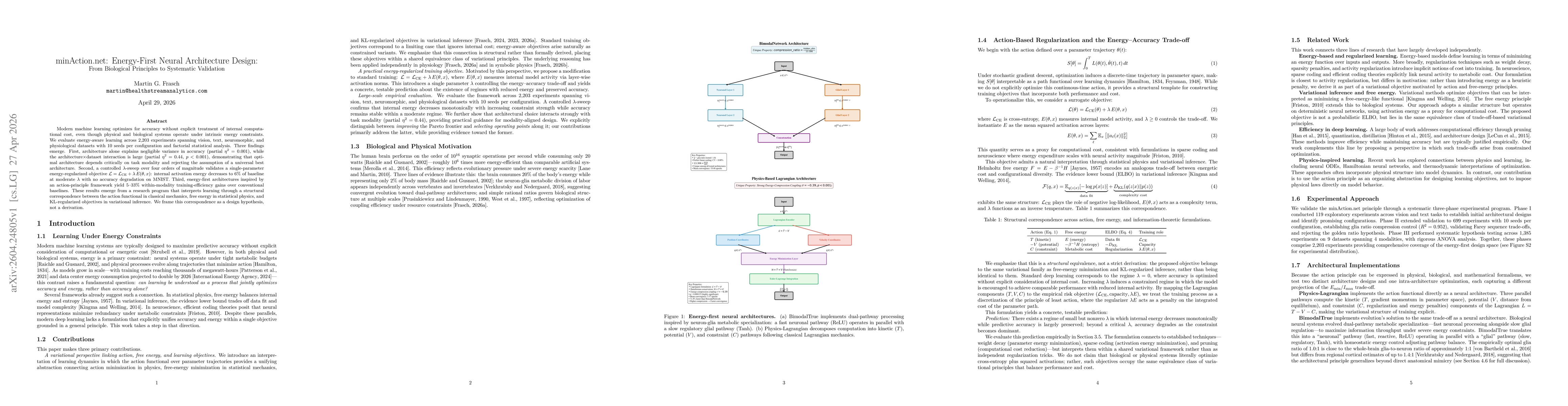 Thumbnail for minAction.net: Energy-First Neural Architecture Design -- From Biological Principles to Systematic Validation