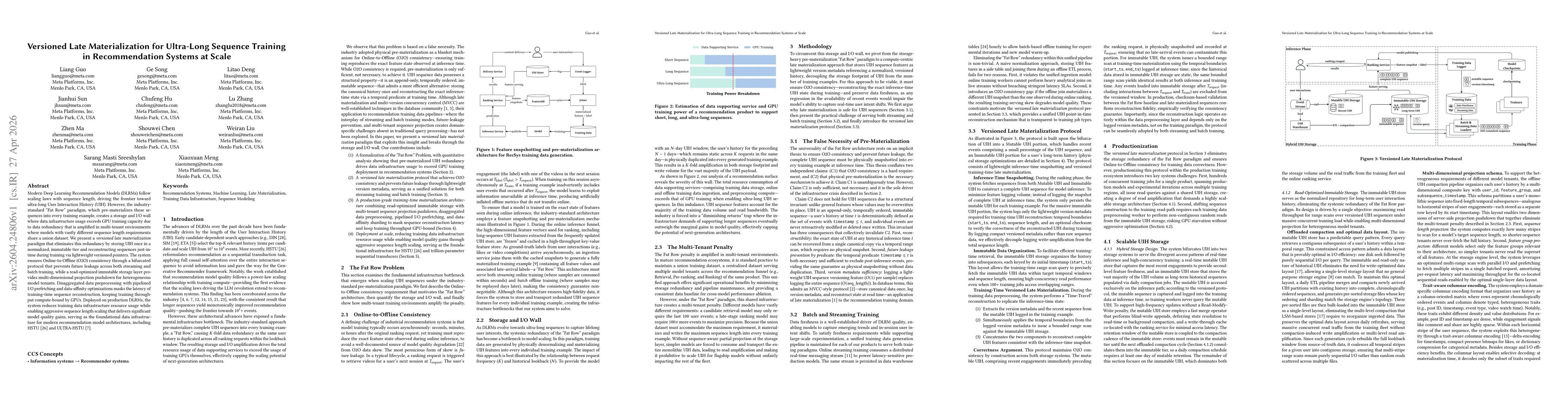 Thumbnail for Versioned Late Materialization for Ultra-Long Sequence Training in Recommendation Systems at Scale