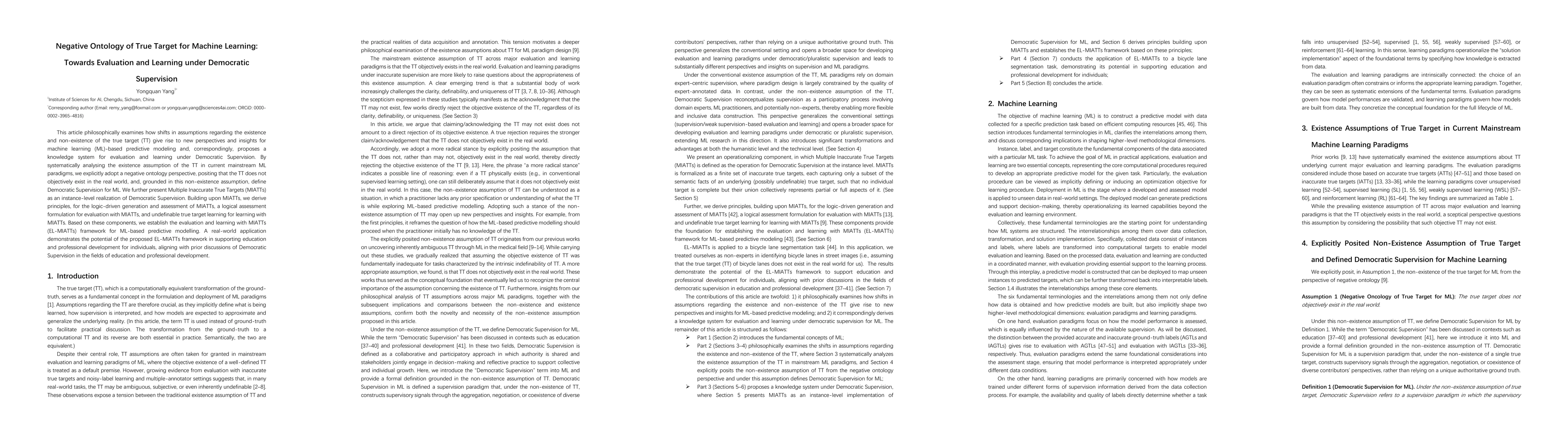 Thumbnail for Negative Ontology of True Target for Machine Learning: Towards Evaluation and Learning under Democratic Supervision