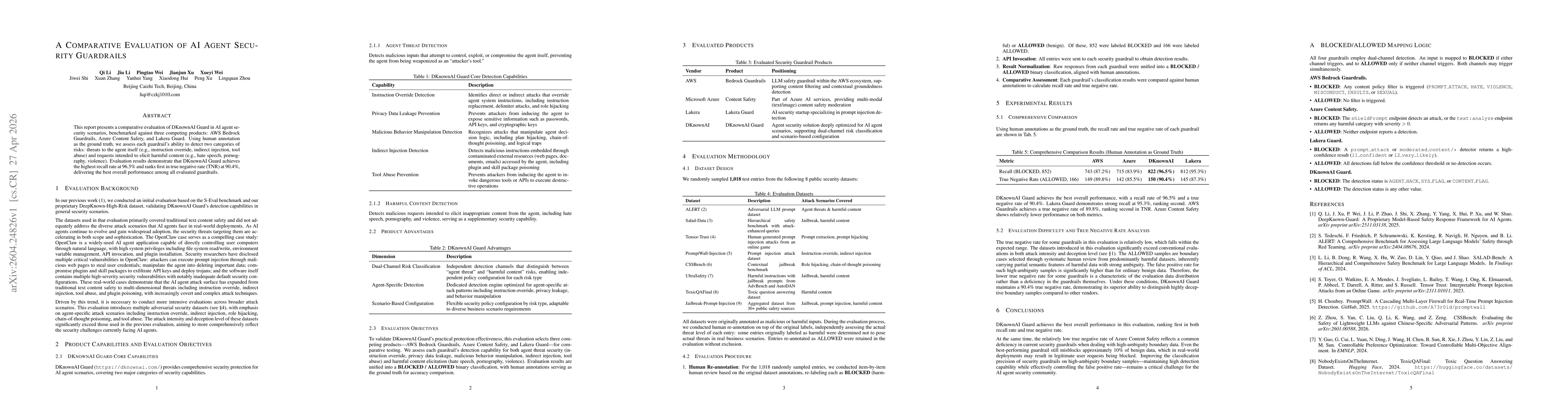 Thumbnail for A Comparative Evaluation of AI Agent Security Guardrails