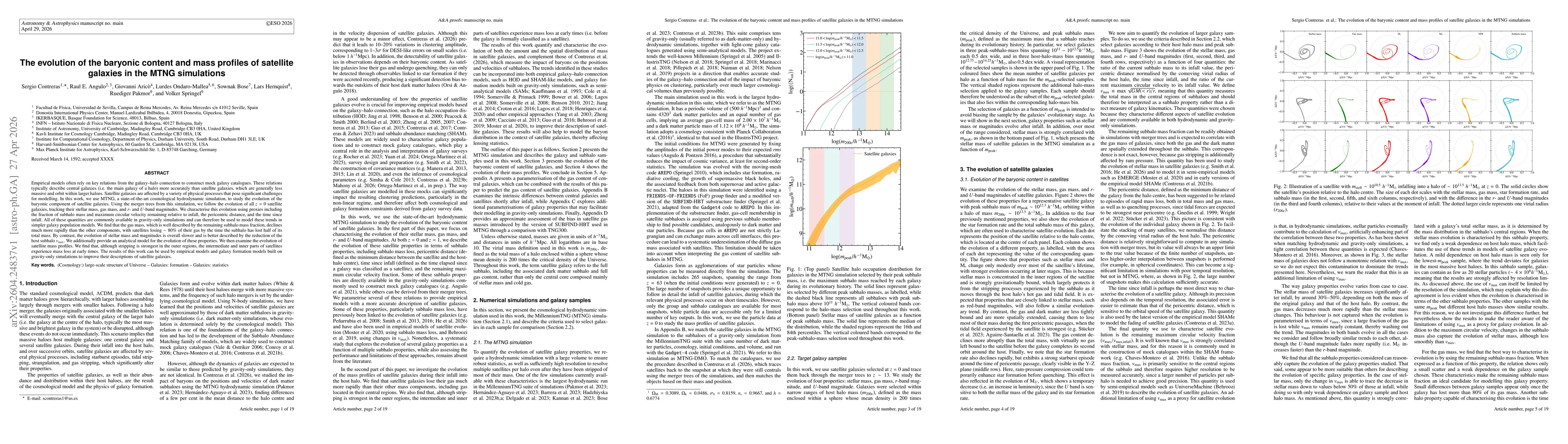 Thumbnail for The evolution of the baryonic content and mass profiles of satellite galaxies in the MTNG simulations