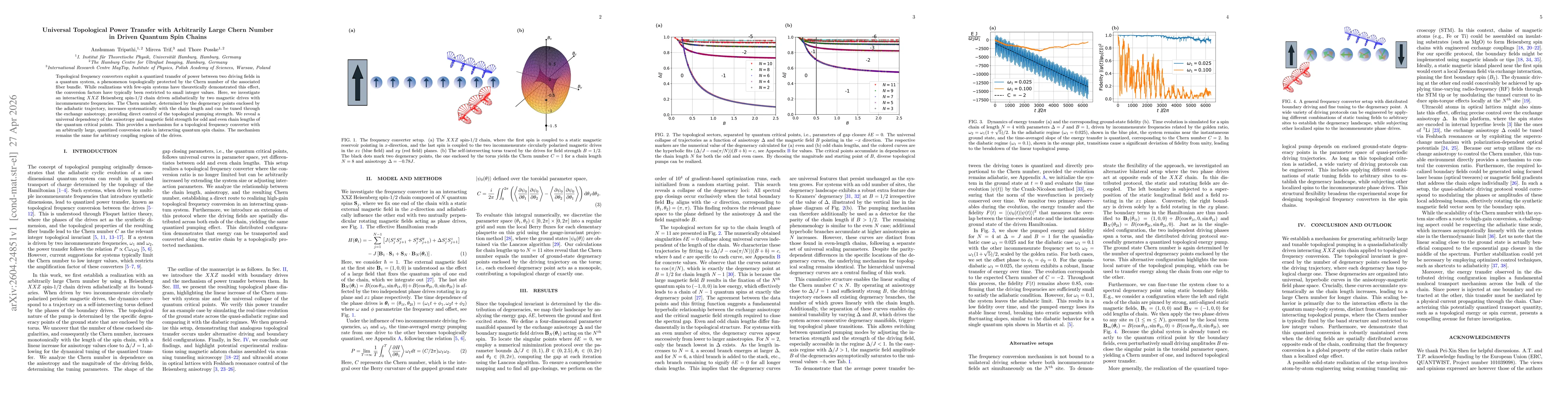 Thumbnail for Universal Topological Power Transfer with Arbitrarily Large Chern Number in Driven Quantum Spin Chains