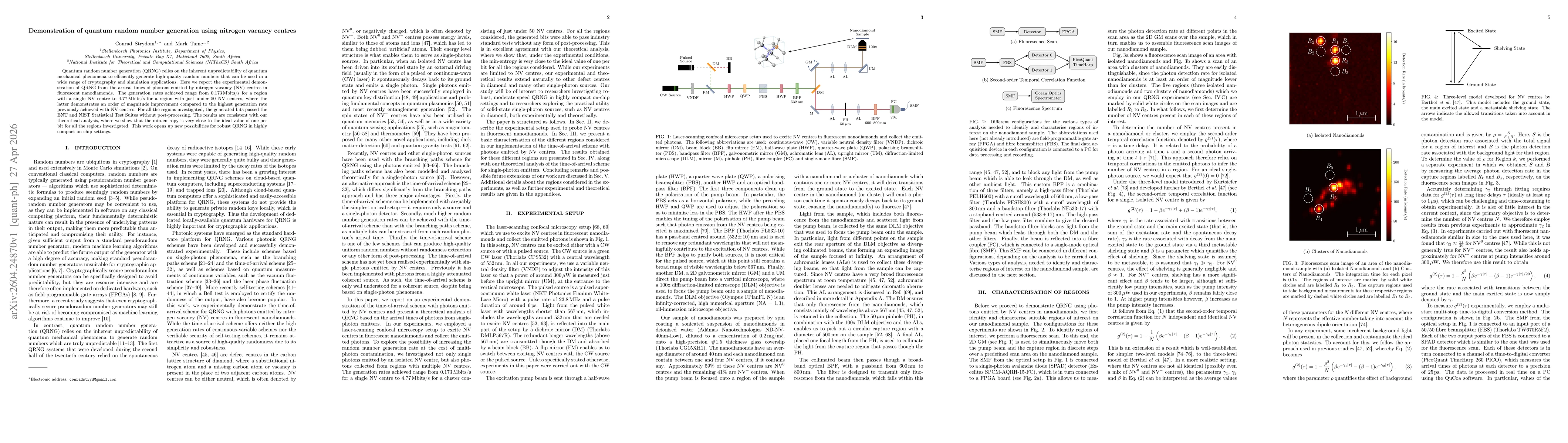 Thumbnail for Demonstration of quantum random number generation using nitrogen vacancy centres