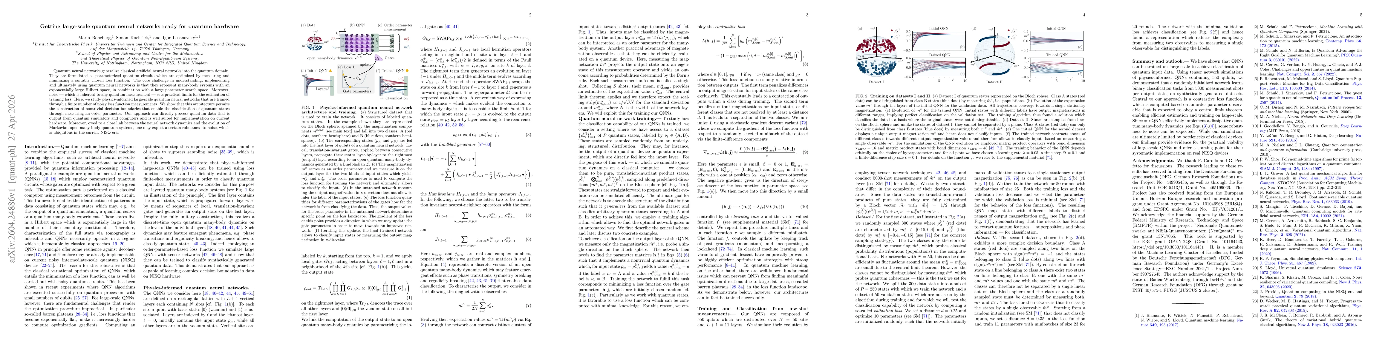 Thumbnail for Getting large-scale quantum neural networks ready for quantum hardware