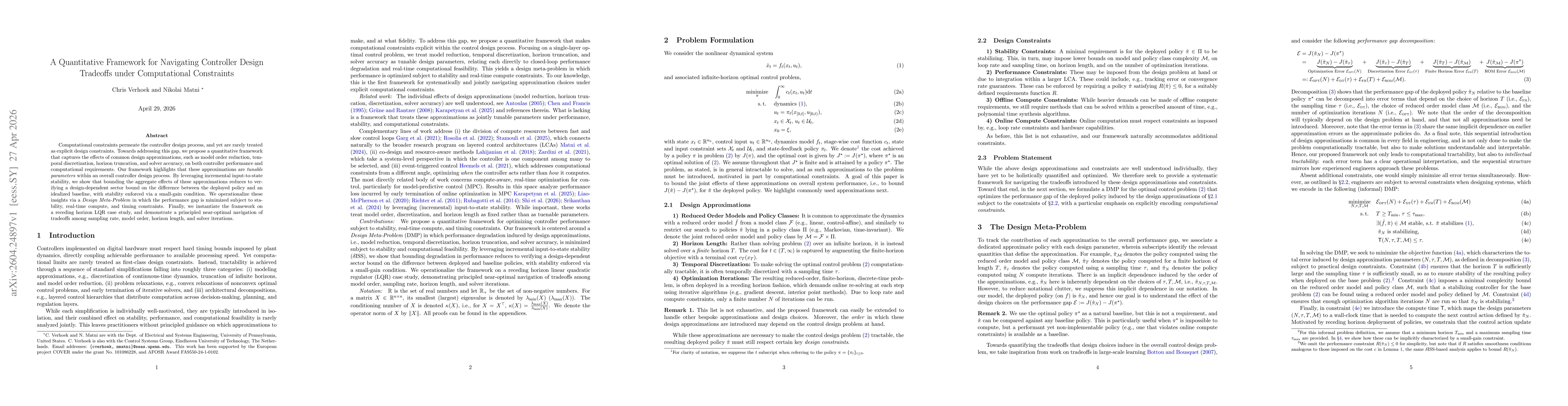 Thumbnail for A Quantitative Framework for Navigating Controller Design Tradeoffs under Computational Constraints