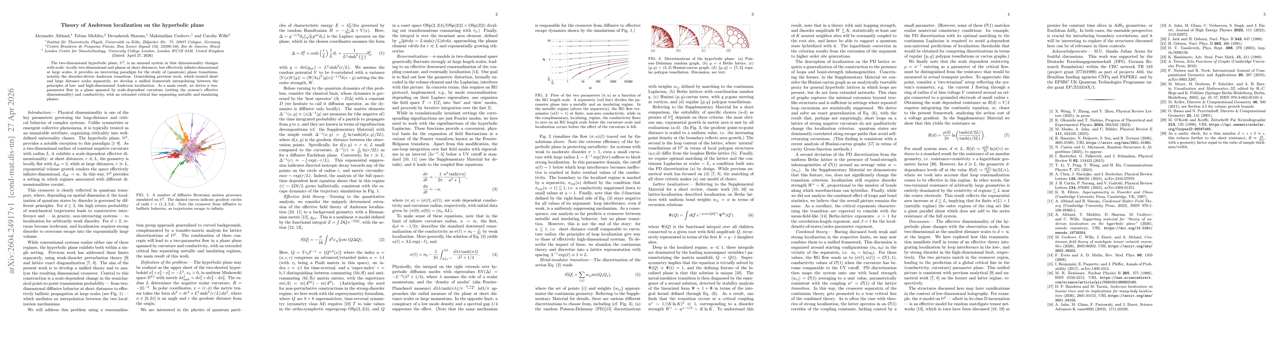 Thumbnail for Theory of Anderson localization on the hyperbolic plane