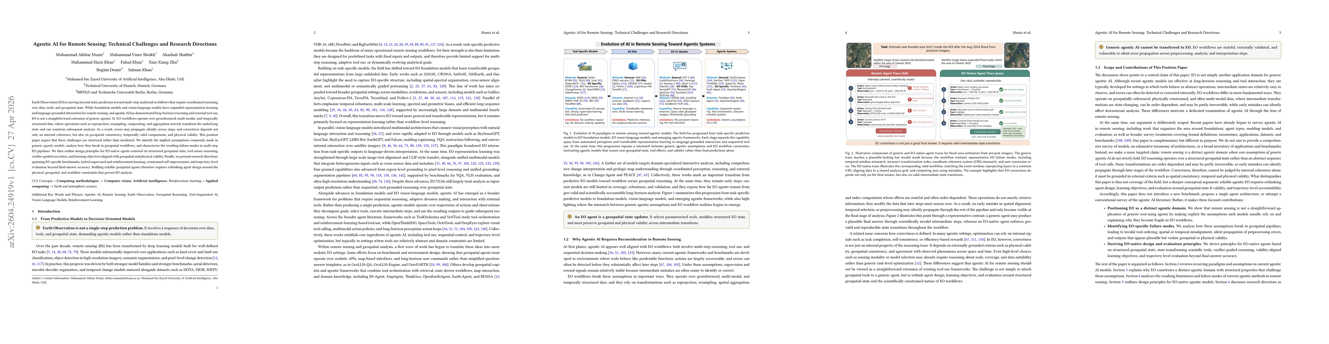 Thumbnail for Agentic AI for Remote Sensing: Technical Challenges and Research Directions