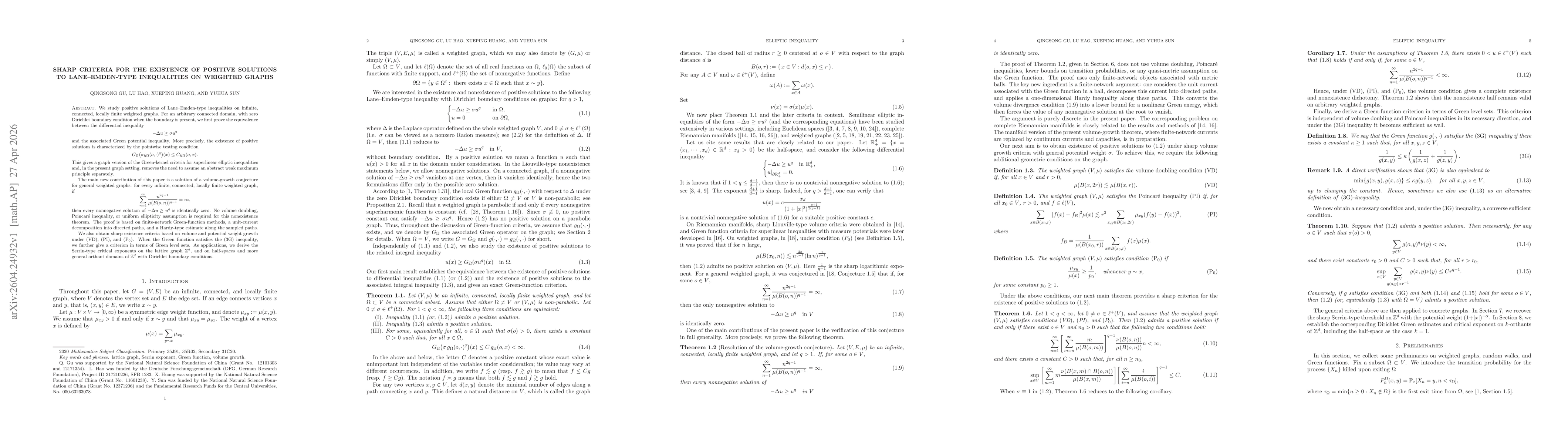 Thumbnail for Sharp Criteria for the existence of positive solutions to Lane-Emden-type inequalities on weighted graphs