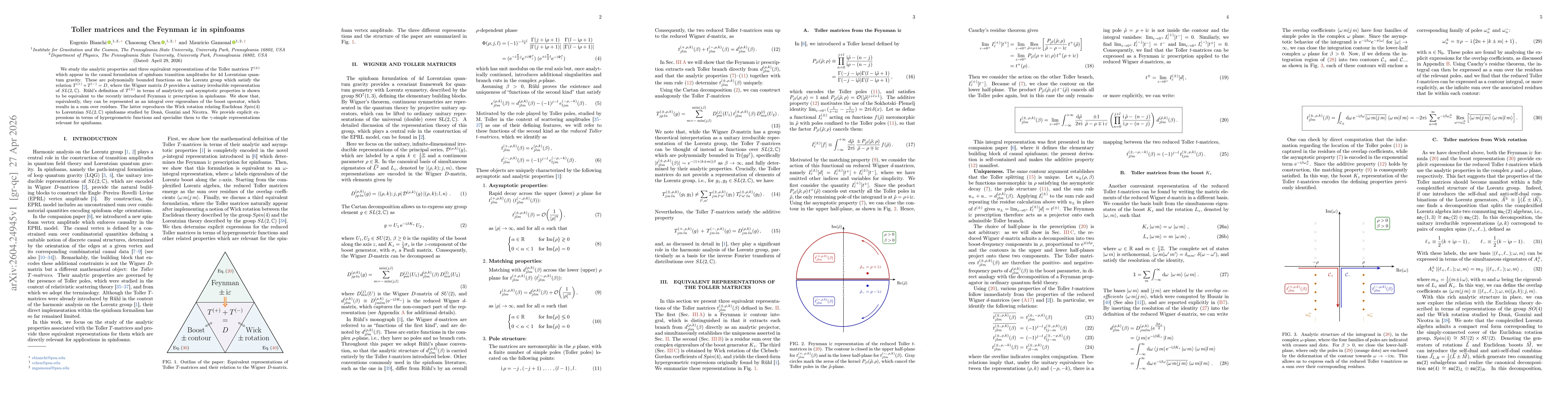 Thumbnail for Toller matrices and the Feynman $i\varepsilon$ in spinfoams