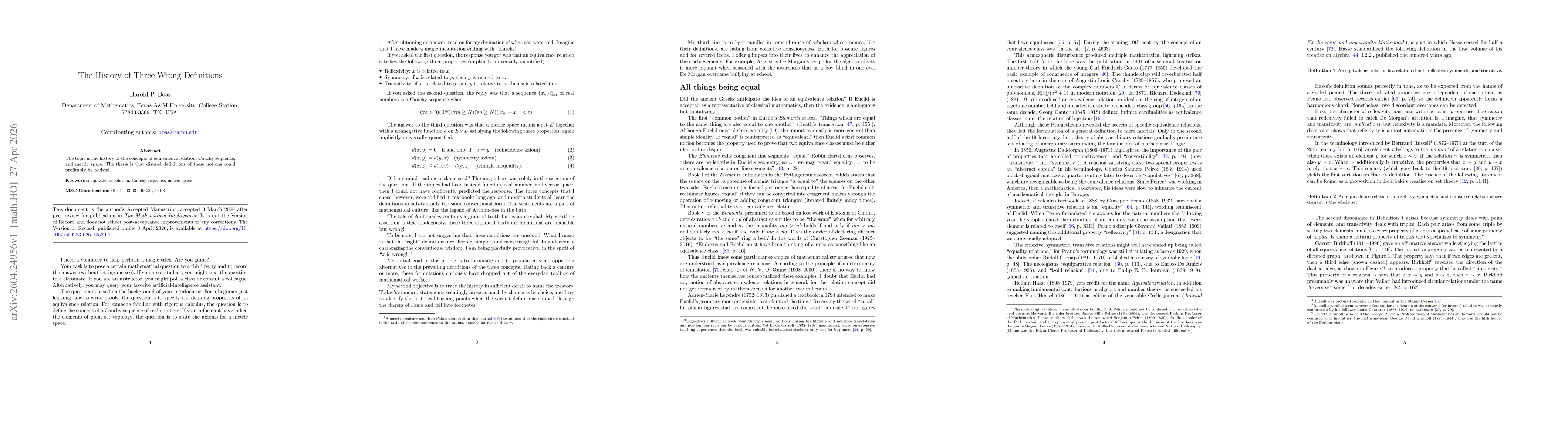 Thumbnail for The history of three wrong definitions