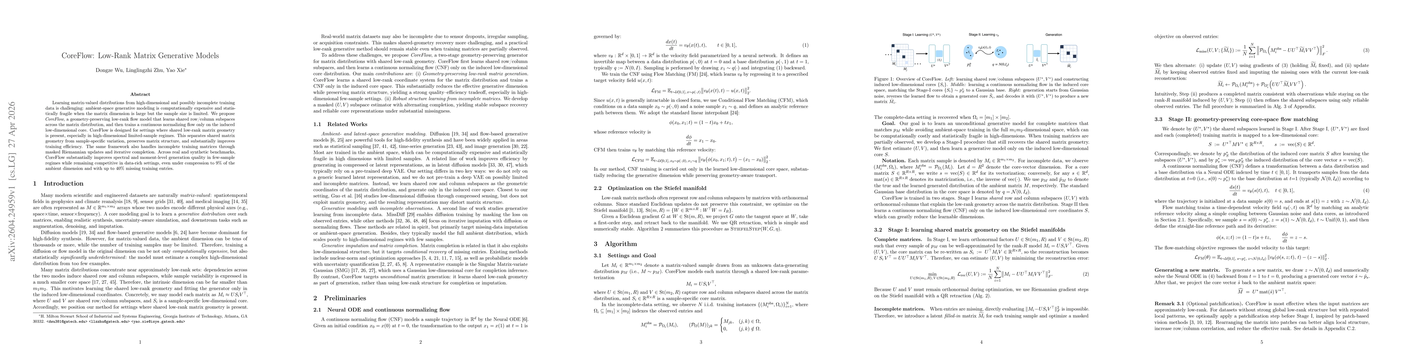Thumbnail for CoreFlow: Low-Rank Matrix Generative Models