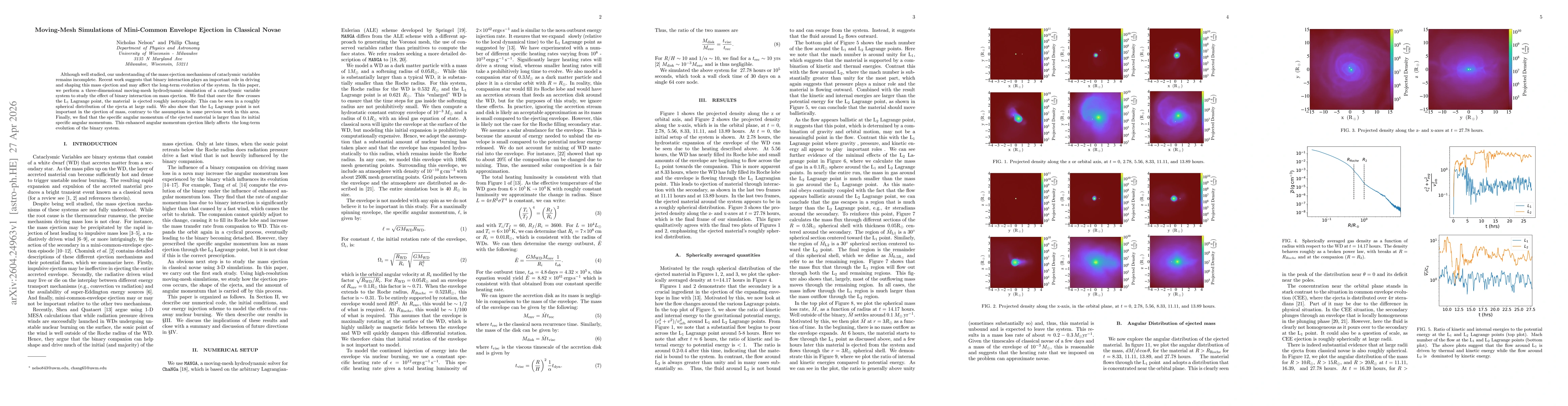 Thumbnail for Moving-Mesh Simulations of Mini-Common Envelope Ejection in Classical Novae