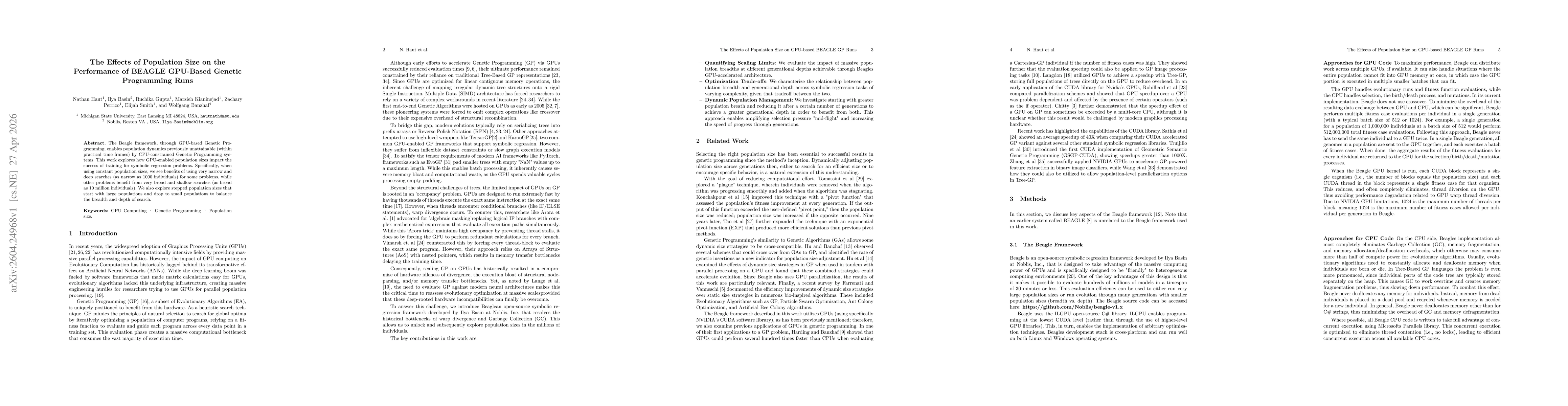 Thumbnail for The Effects of Population Size on the Performance of BEAGLE GPU-Based Genetic Programming Runs