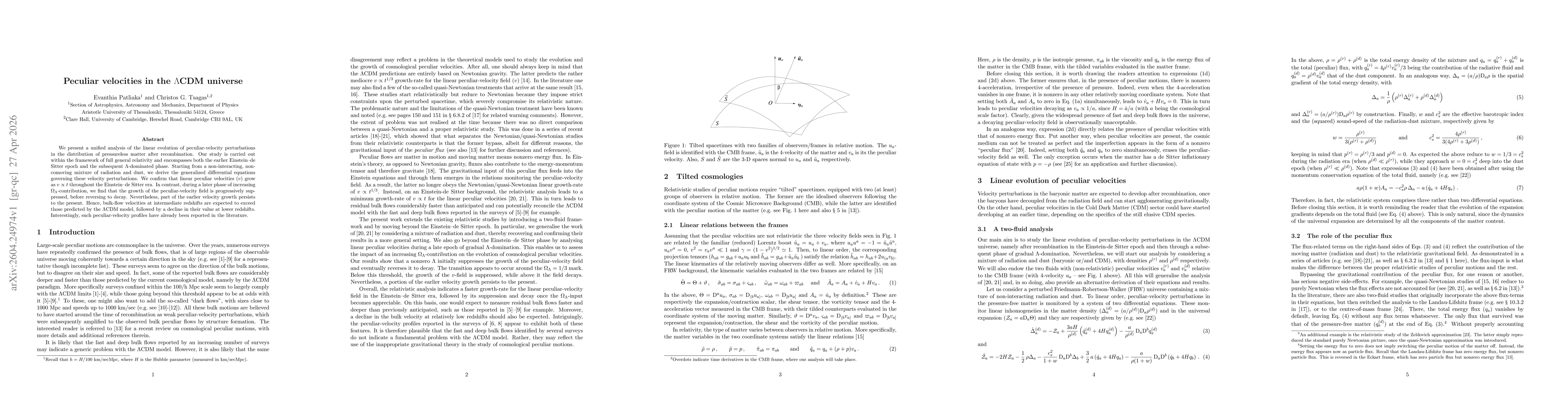 Thumbnail for Peculiar velocities in the $Λ$CDM universe