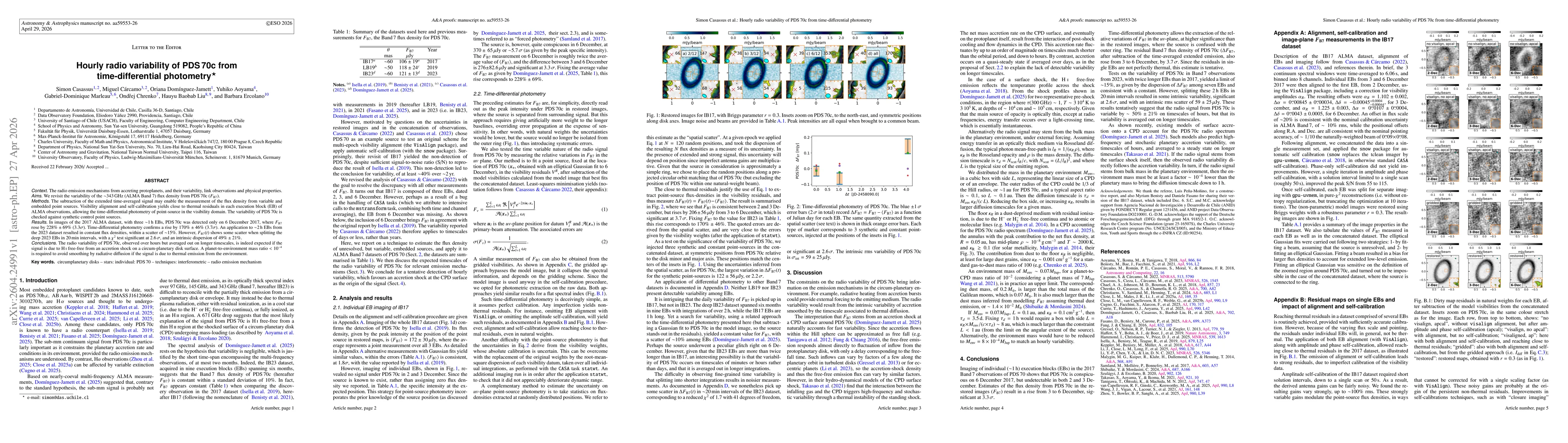 Thumbnail for Hourly radio variability of PDS70c from time-differential photometry