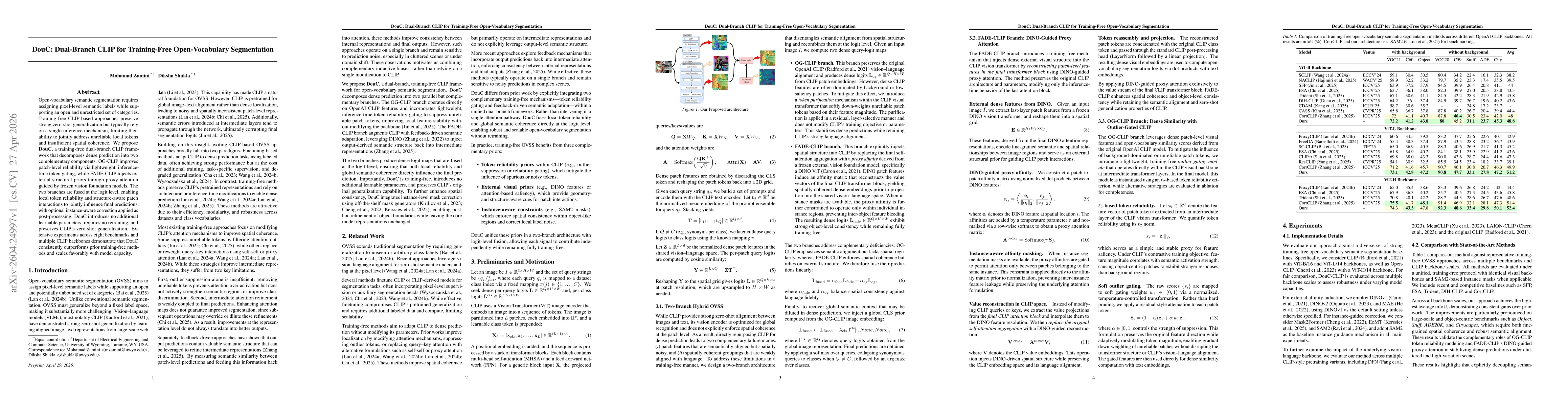 Thumbnail for DouC: Dual-Branch CLIP for Training-Free Open-Vocabulary Segmentation