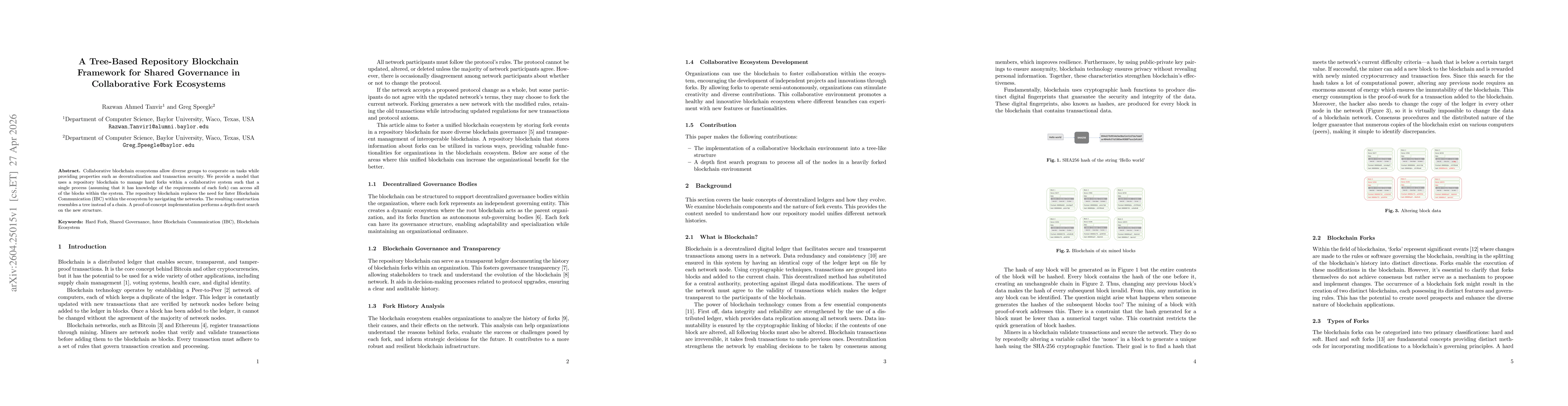 Thumbnail for A Tree-Based Repository Blockchain Framework for Shared Governance in Collaborative Fork Ecosystems