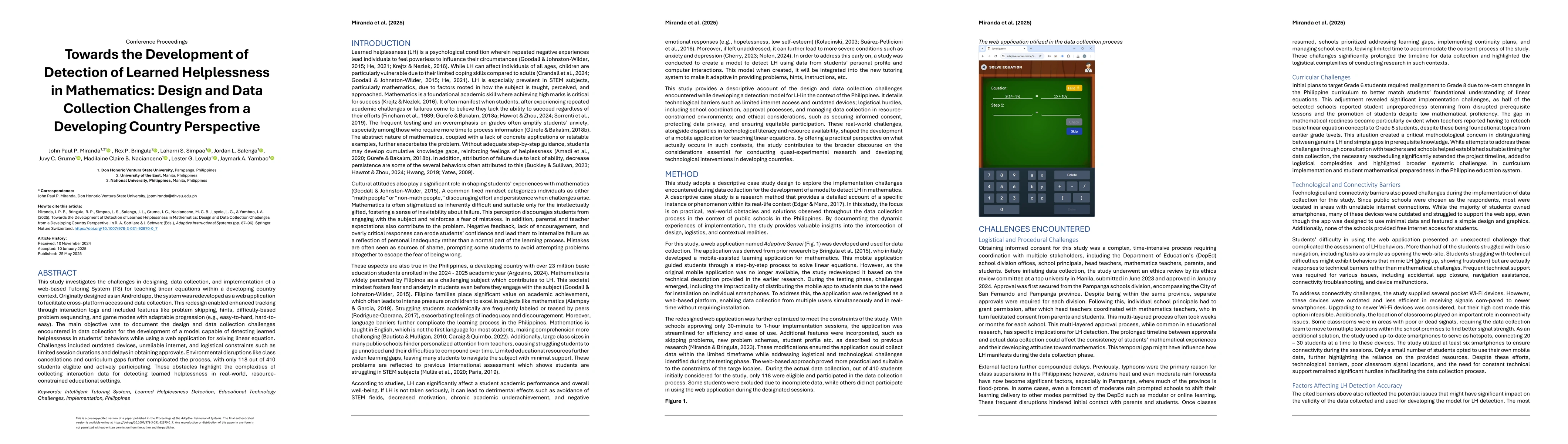 Thumbnail for Towards the Development of Detection of Learned Helplessness in Mathematics: Design and Data Collection Challenges from a Developing Country Perspective