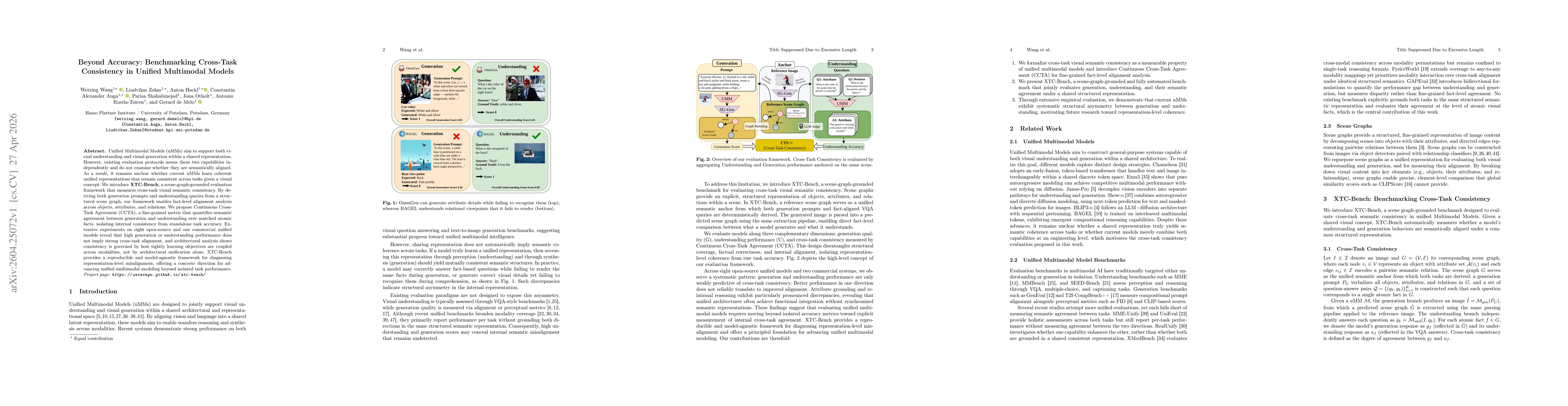 Thumbnail for Beyond Accuracy: Benchmarking Cross-Task Consistency in Unified Multimodal Models