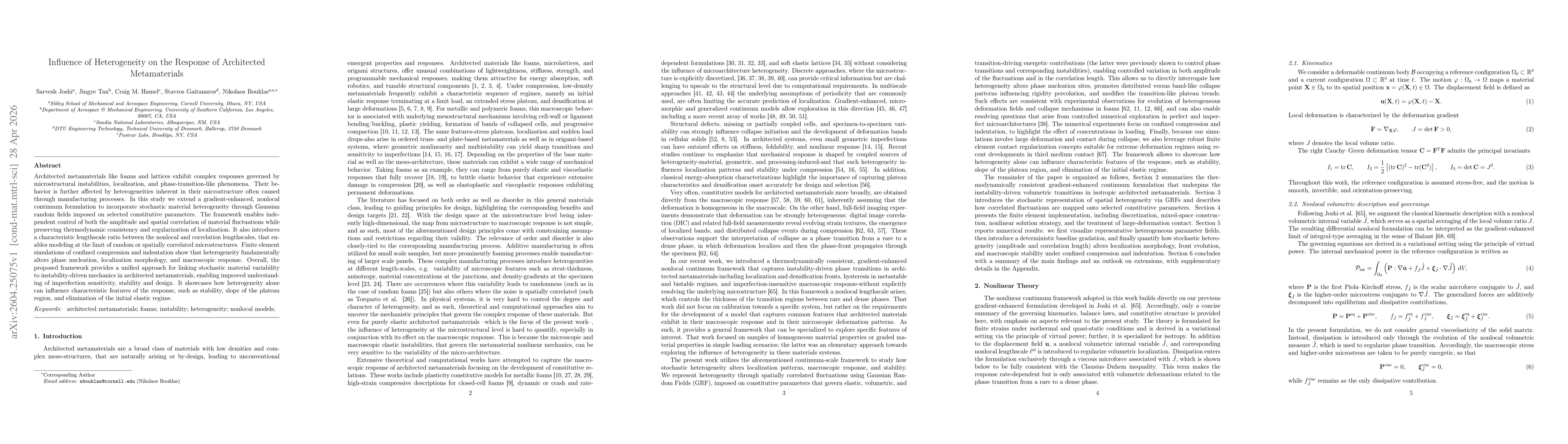 Thumbnail for Influence of Heterogeneity on the Response of Architected Metamaterials