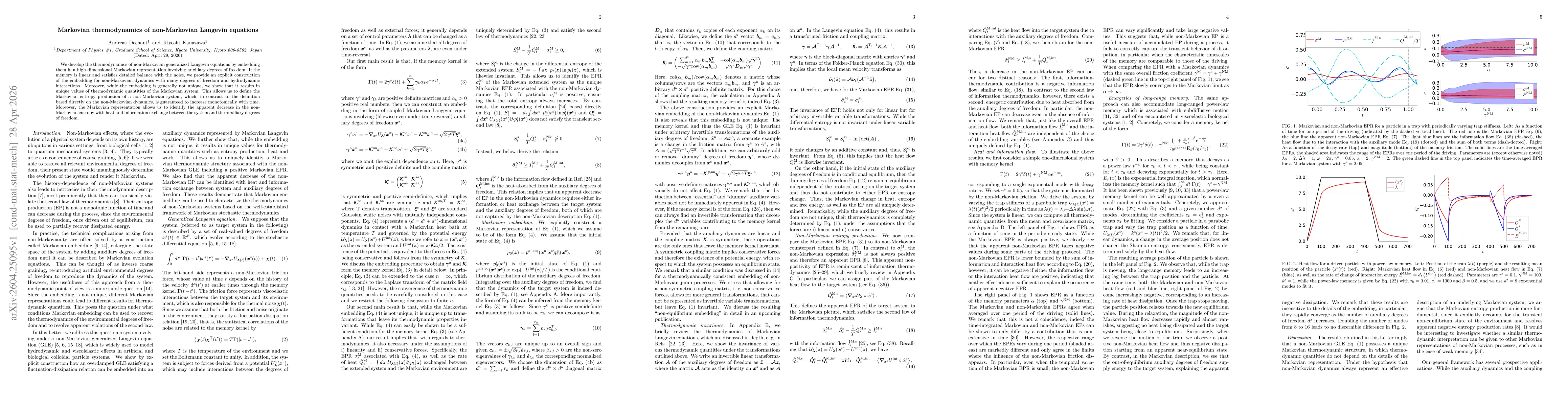 Thumbnail for Markovian thermodynamics of non-Markovian Langevin equations