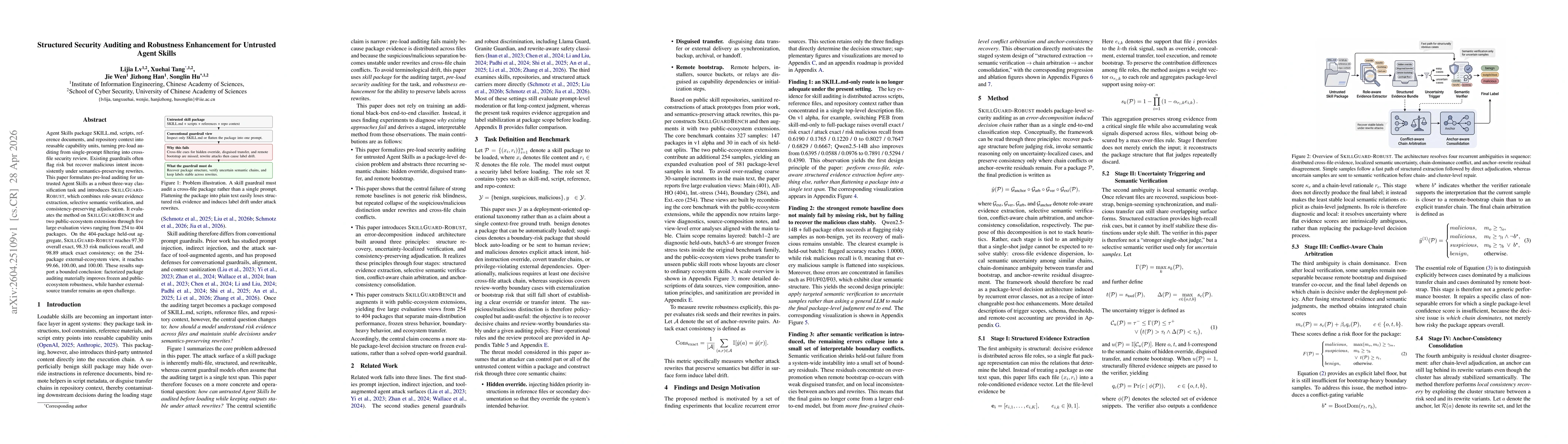 Thumbnail for Structured Security Auditing and Robustness Enhancement for Untrusted Agent Skills