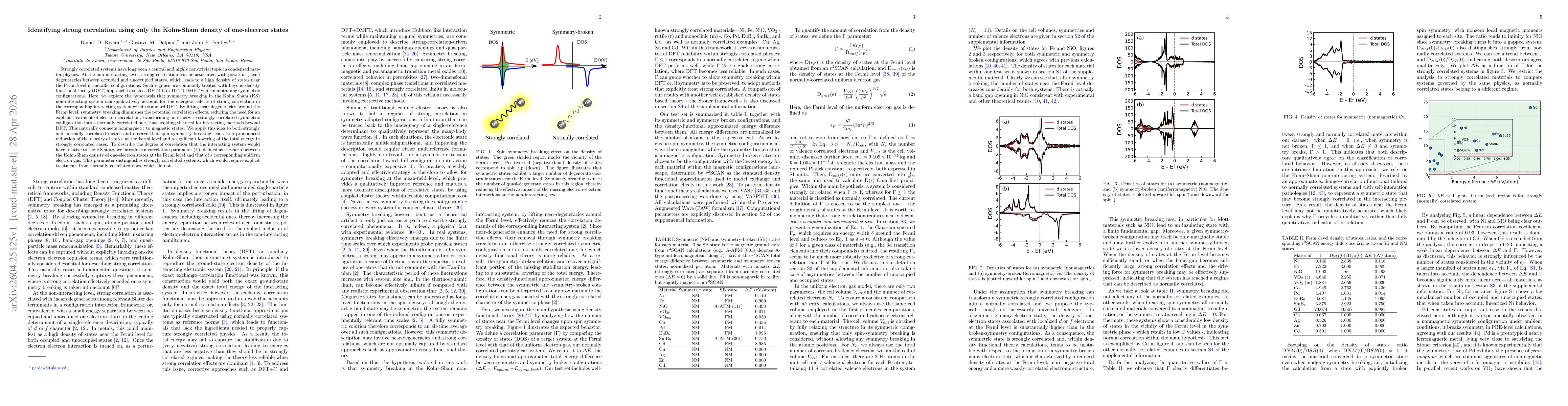 Thumbnail for Identifying strong correlation using only the Kohn-Sham density of one-electron states