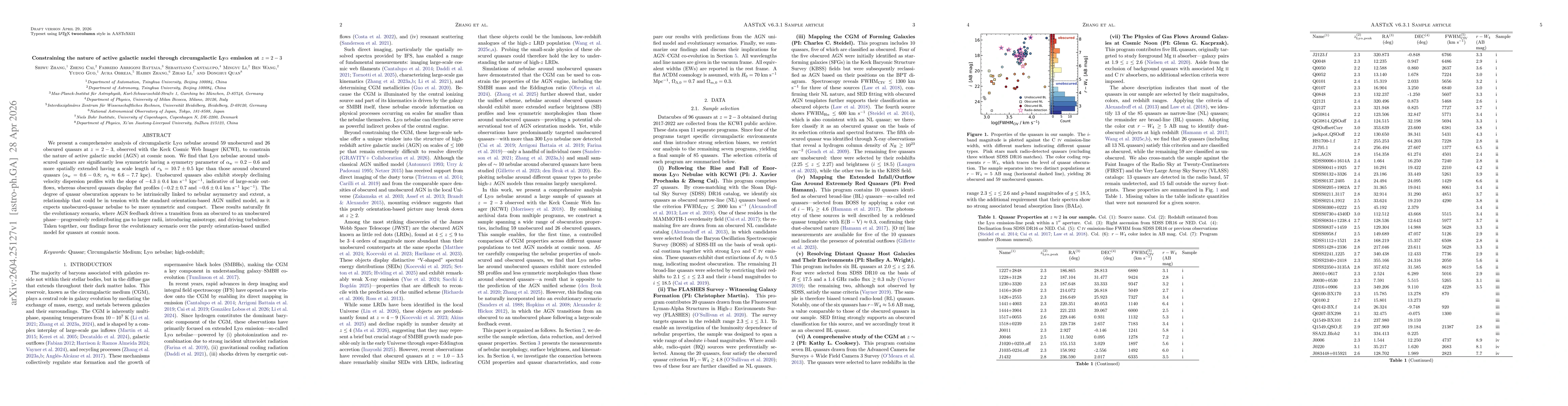 Thumbnail for Constraining the nature of active galactic nuclei through circumgalactic Lya emission at z=2-3