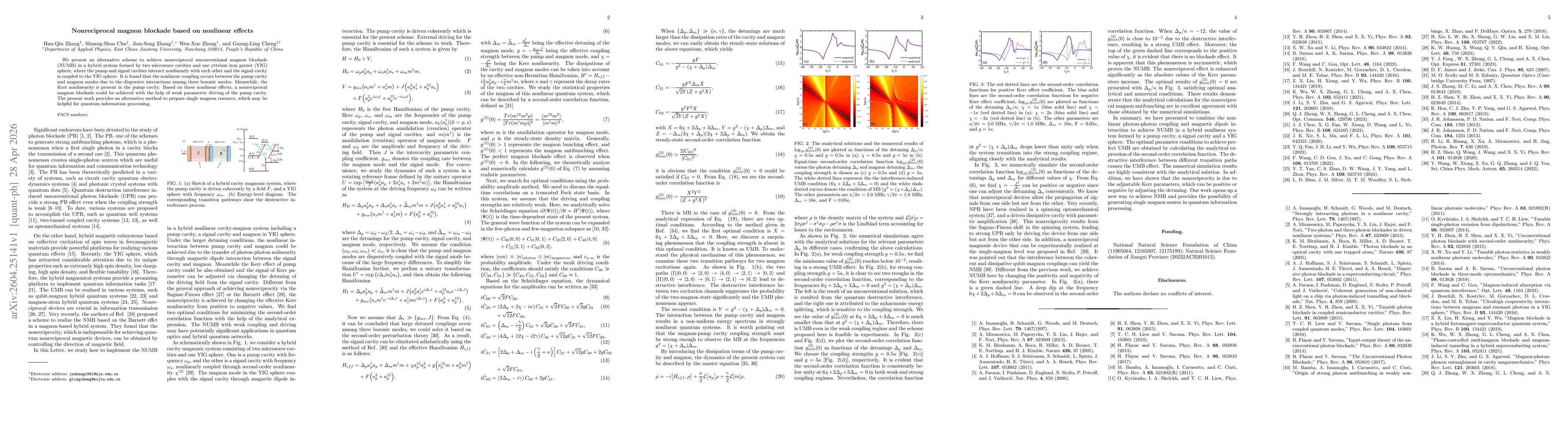 Thumbnail for Nonreciprocal magnon blockade based on nonlinear effects