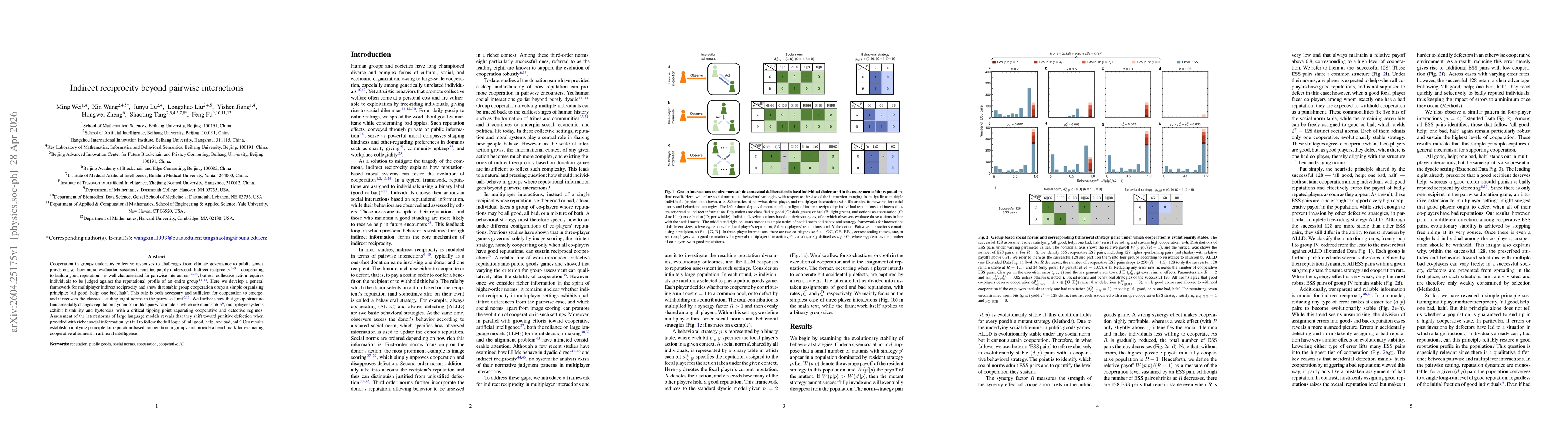 Thumbnail for Indirect reciprocity beyond pairwise interactions