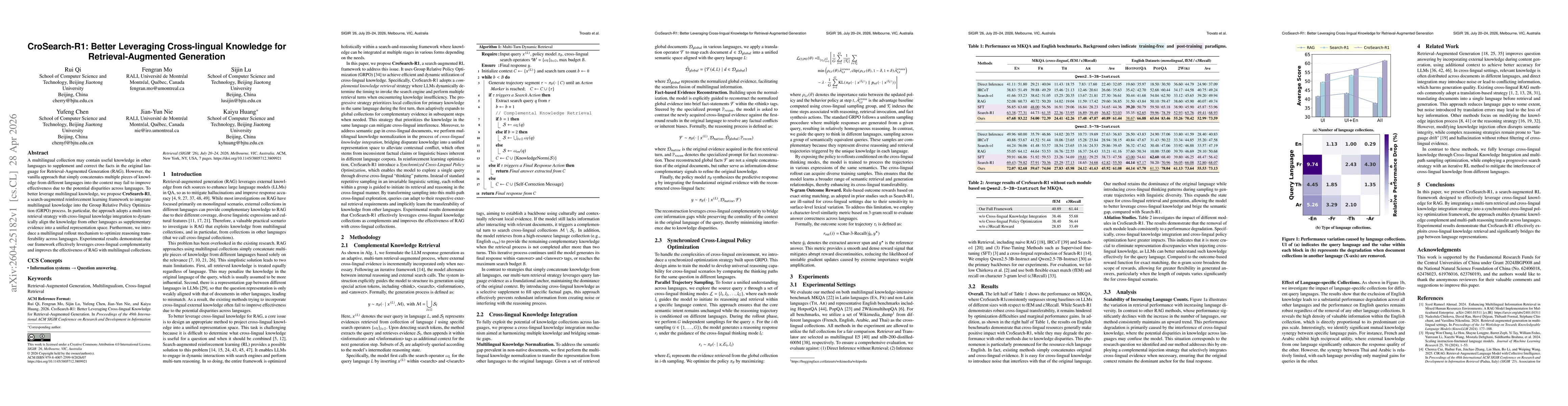 Thumbnail for CroSearch-R1: Better Leveraging Cross-lingual Knowledge for Retrieval-Augmented Generation