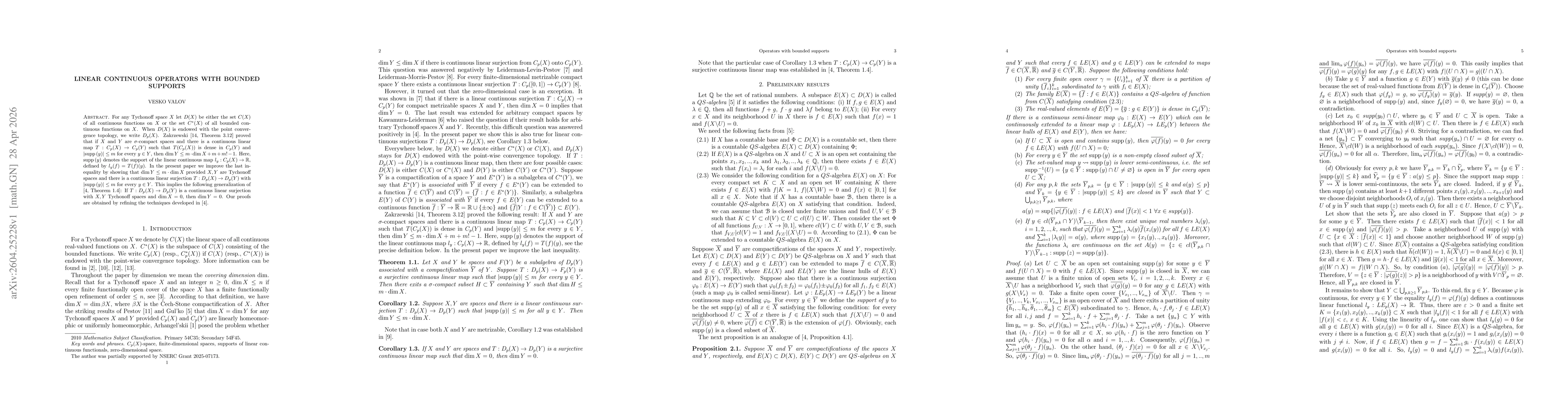 Thumbnail for Linear continuous operators with bounded supports