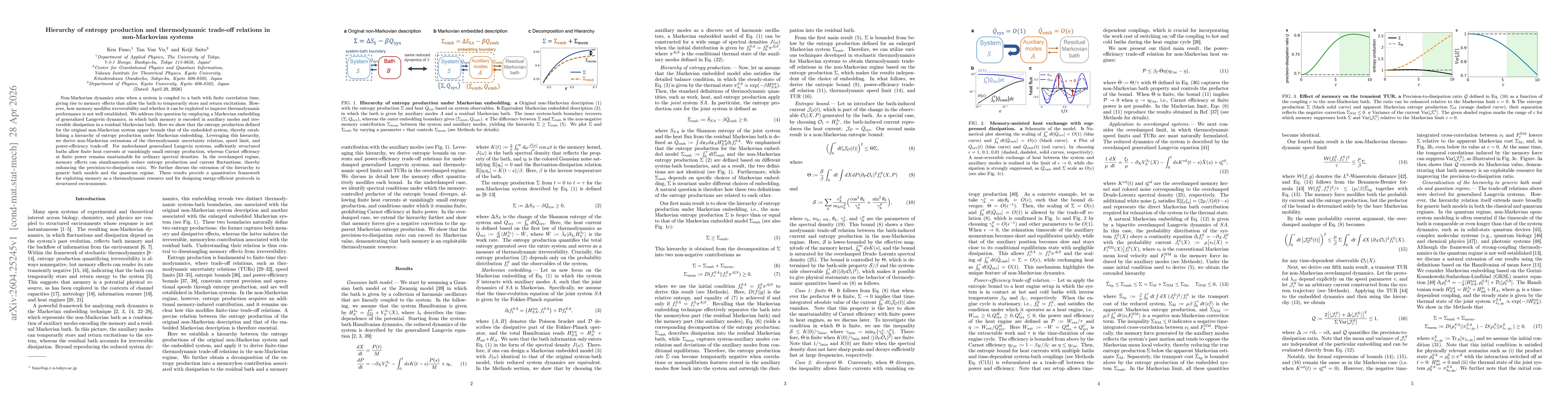 Thumbnail for Hierarchy of entropy production and thermodynamic trade-off relations in non-Markovian systems