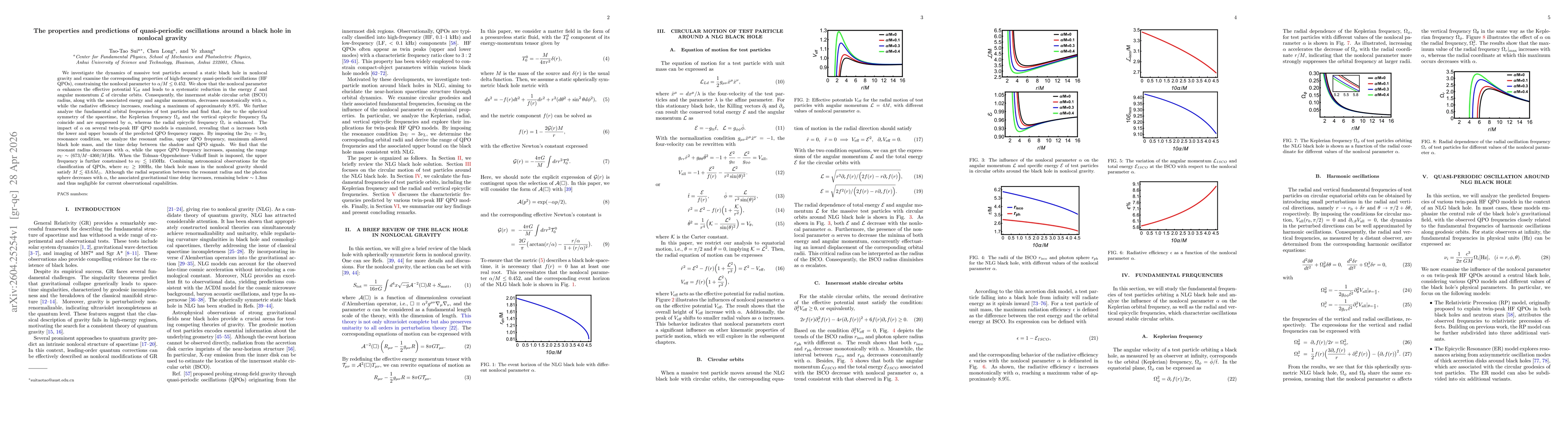 Thumbnail for The properties and predictions of quasi-periodic oscillations around a black hole in nonlocal gravity