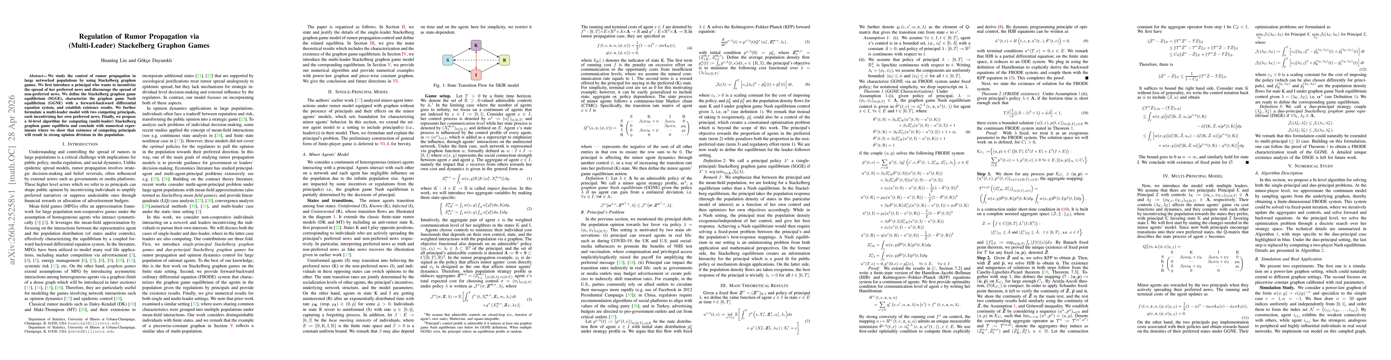 Thumbnail for Regulation of Rumor Propagation via (Multi-Leader) Stackelberg Graphon Games